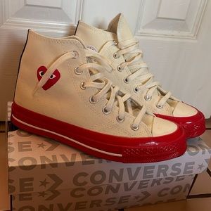 comme des garçons converse red gum
